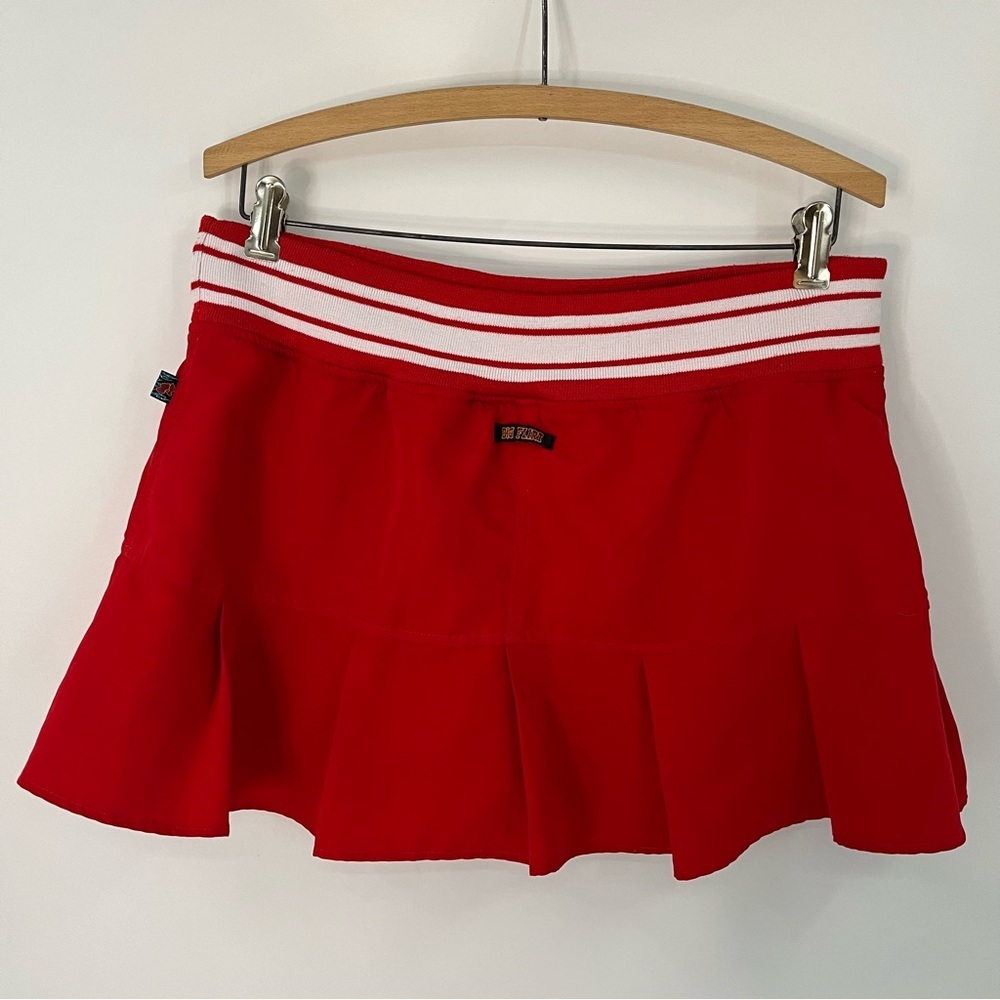Y2K BIG FLIRT red skirt pleated micro mini skirt 0079 sexy tennis kawaii vintage - Picture 10 of 15